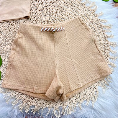 Conj. Regata e Short com Detalhe de Coração - Areia